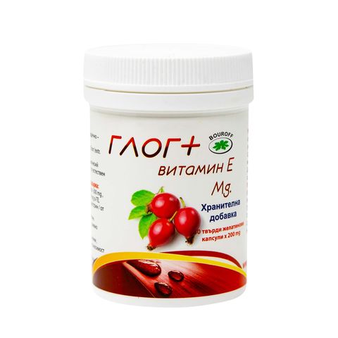 Bouroff Глог + Магнезий + Витамин Е за здраво сърце х60 капсули