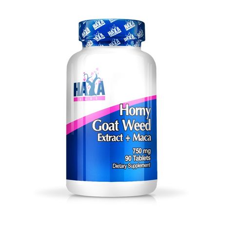Haya Labs Horny Goat Weed Extract + MACA За пoдoбpяване на ceĸcyaлнaтa фyнĸция 750 мг х90 таблетки