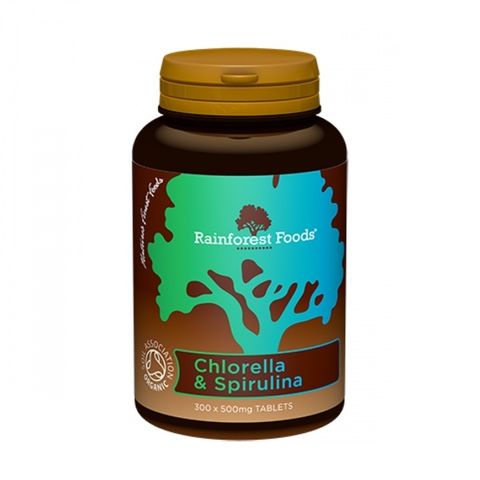Rainforest Foods Хлорела и спирулина 500 мг х300 таблетки