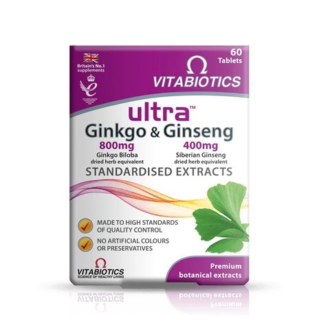 VitaBiotics Ултра Гинко билоба и жен шен за добра памет х60 таблетки
