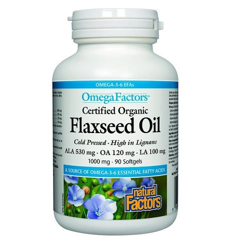 Natural Factors Ленено масло Срещу запушване на артериите1000 мг х90 софтгел капсули