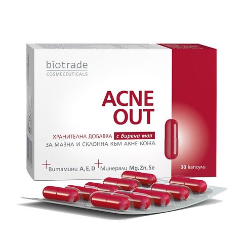 Biotrade Acne Out Хранителна добавка за мазна и акнеична кожа x30 капсули