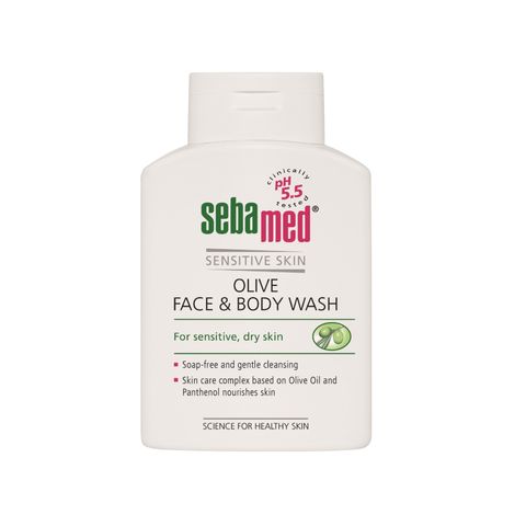 Sebamed Почистваща грижа за лице и тяло за чувствителна кожа с маслиново масло х200 мл