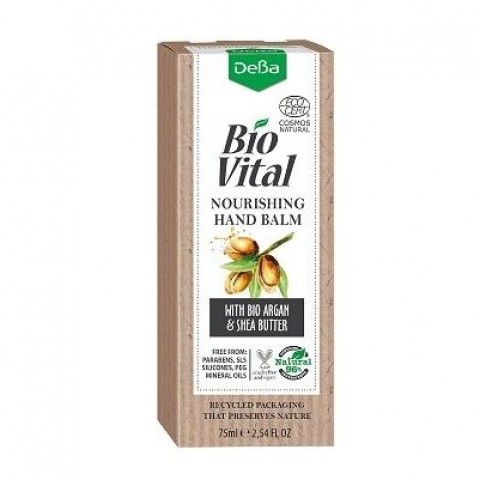 Deva BioVital Подхранващ натурален балсам за ръце с масла от био арган и ший х75 мл