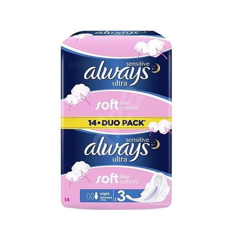 Always Sensitive Ultra Night Дамски превръзки х2*7 броя