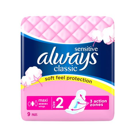 Always Classic Sensitive Maxi Дамски превръзки х9 броя
