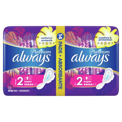 Always Platinum Ultra Super+ Дамски превръзки х14 броя