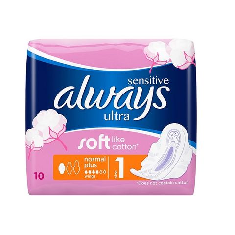 Always Sensitive Ultra Normal+ Дамски превръзки х10 броя