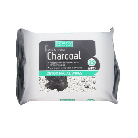 Beauty Formulas Charcoal Детоксикиращи мокри кърпи за лице с активен въглен х25 броя