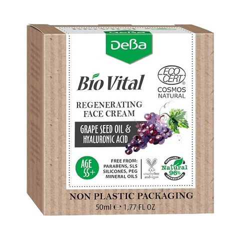 Deva BioVital Натурален регенериращ крем за лице за зряла кожа с масло от гроздови семки 55+ х50 мл