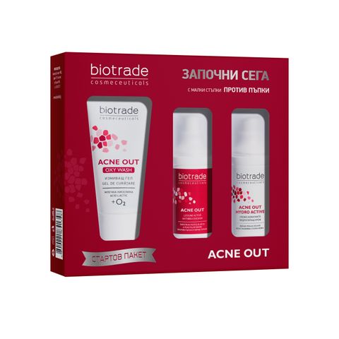 Biotrade Acne Out Промо комплект Активен лосион, хидратиращ крем и измивен гел за лице