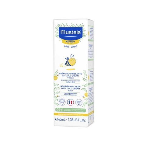 Mustela Подхранващ крем за лице с колд крем за бебета и деца за суха кожа x40 мл