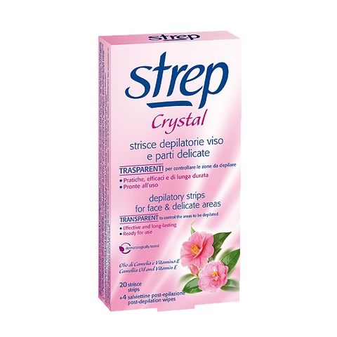 Strep Crystal Депилиращи ленти за лице и деликатни зони х20 бр
