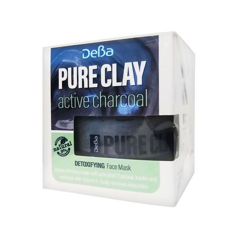 Deva Pure Clay Active Charcoal Детоксикираща маска за лице с активен въглен, каолин и витамин Е х50 мл
