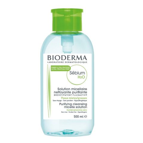 Bioderma Sebium H2O Почистваща мицеларна вода за лице за мазна кожа с помпа x500 мл