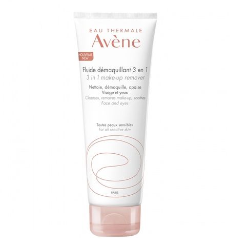 Avene 3 в 1 Флуид за почистване на грим за лице, очи и устни x200 мл
