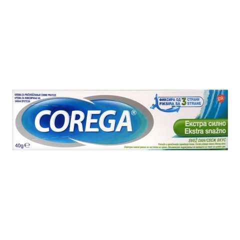 Corega Екстра силен Фиксиращ крем за зъбни протези със свеж вкус х40 грама