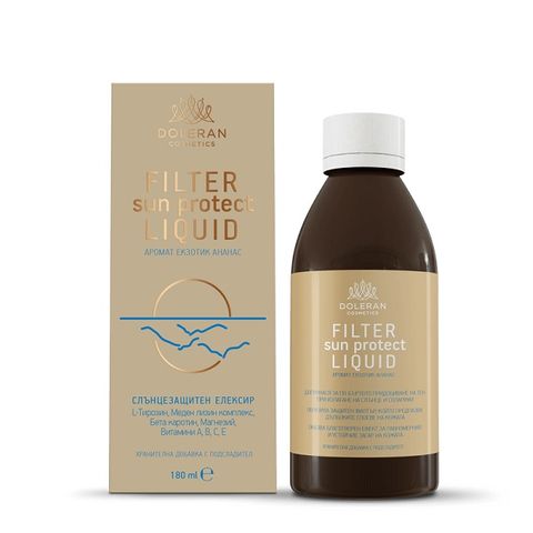Doleran Pharma Filter Sun Слънцезащитен Еликсир за дълготраен и равномерен тен х180 мл