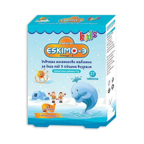 Eskimo-3 Омега 3 за деца 41 г х27 дъвчащи таблетки