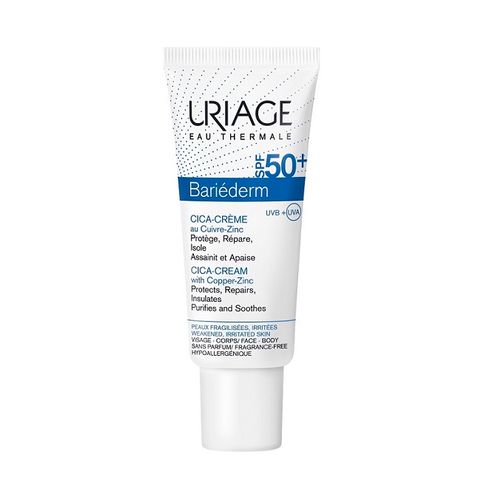 Uriage Bariederm Cica Cu-Zn Възстановяващ изолиращ крем за цялото семейство SPF 50+ х40 мл