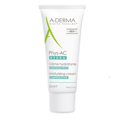 A-Derma Phys-AC Успокояващ и хидратиращ крем за лице с кълнове от овес х40 мл