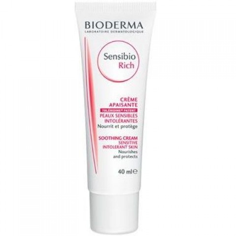 Bioderma Sensibio Rich Ежедневен успокояващ крем за лице с богата текстура x40 мл