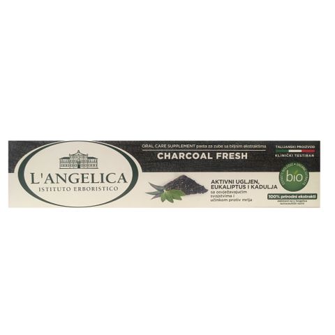L'Angelica Био паста за зъби Charcoal Fresh с активен въглен x75 мл
