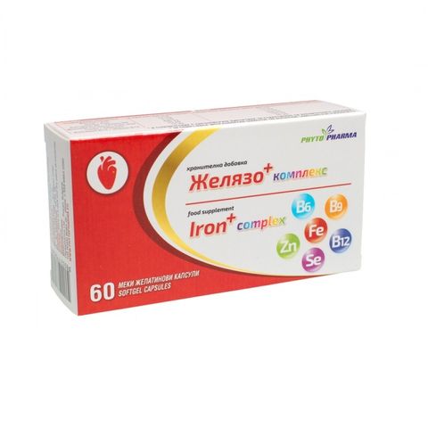 Phyto Pharma Желязо + комплекс за нормална функция на червените кръвни клетки х60 желатинови капсули