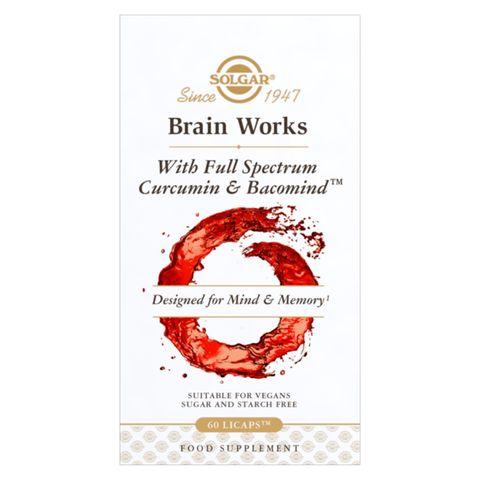 Solgar Brain Works с пълен спектър куркумин и BacoMind х60 капсули