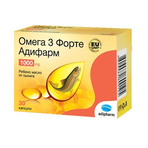 Adipharm Омега 3 Форте 1000 мг х30 капсули