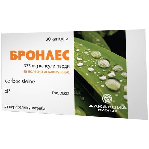 Alkaloid Бронлес с карбоцистеин 375 мг х20 капсули