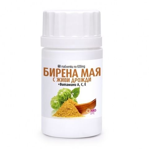 Aro Life Бирена мая + Витамини A, C, E 630 мг х60 таблетки