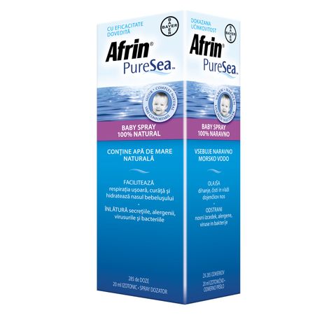 Bayer Afrin Puresea Бебе 100% натурален разтвор на морска вода х20 мл 