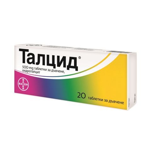 Bayer Талцид при стомашни киселини 500 мг х20 таблетки