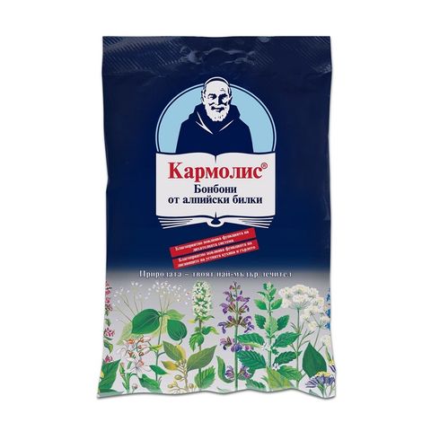 Кармолис Билкови бонбони със захар х75 грама