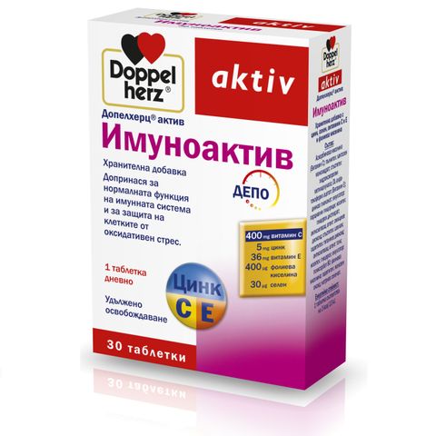 Doppelherz Aktiv Имуноактив Витамин C + Цинк + Витамин E x30 депо таблетки