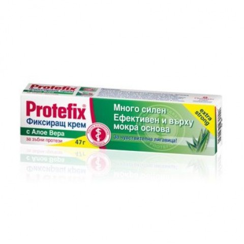 Protefix Фиксиращ крем за зъбни протези с алое вера за чувствителна лигавица х47 грама