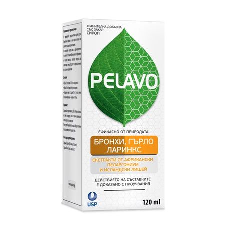 US Pharmacia Пелаво Бронхи, гърло и ларинкс Сироп с вкус на вишна х120 мл