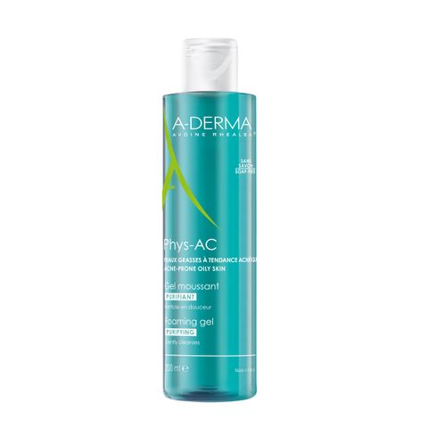 A-Derma Phys-AC Почистващ пенещ се гел за лице за кожа склонна към акне x200 млA-Derma Phys-AC Почистващ пенещ се гел за лице за кожа склонна към акне x200 мл
