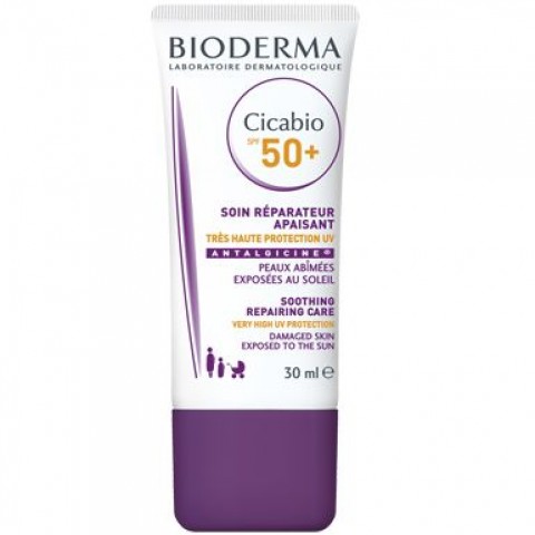 Bioderma Cicabio Успокояващ и възстановяващ крем за увредена кожа, изложена на слънчевите лъчи SPF50+ x30 мл