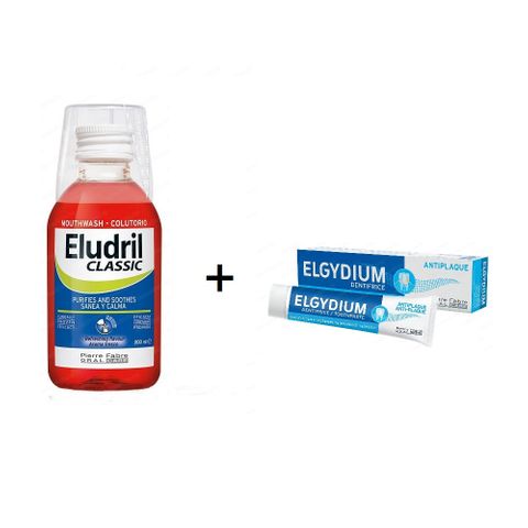 ELUDRIL Промо комплект Elgydium паста за зъби и Eludril Classic вода за уста х200 мл