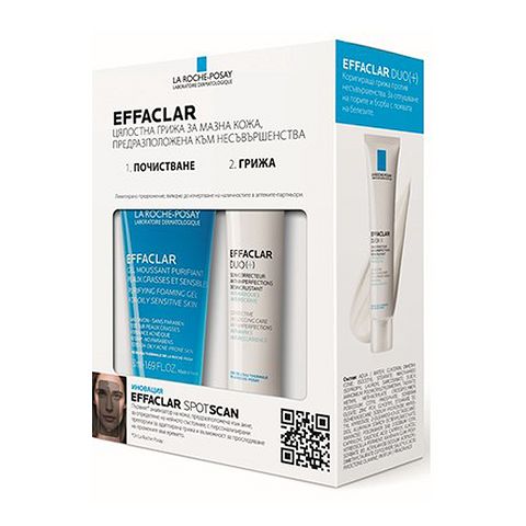La Roche-Posay Effaclar Промо комплект Гел за чувствителна кожа и Крем против несъвършенства и белези за отпушване на порите