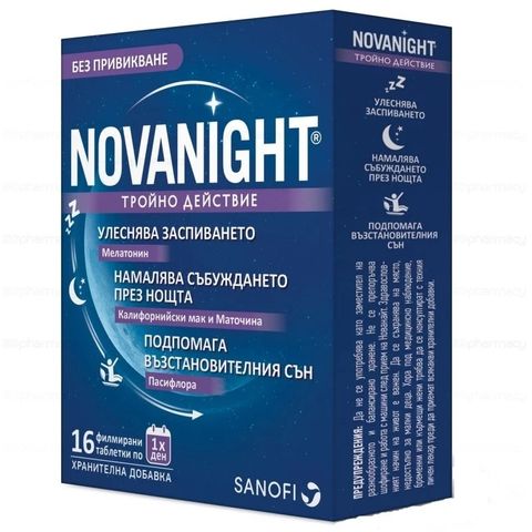 SANOFI CONSUMER HEALTHCARE Sanofi Novanight Тройно действие за по-добър сън х16 капсули