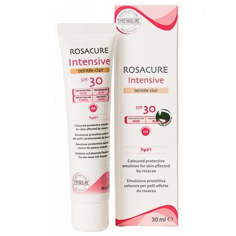 Synchroline Rosacure Интензивен оцветен крем за лице за кожа с розацея със светъл цвят x30 мл