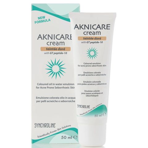 Synchroline Aknicare Оцветен крем за лице за лечение на акне, цвят Dore x50 мл
