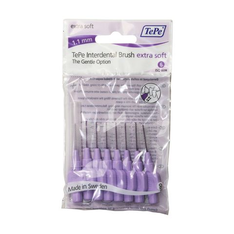 TEPE SWEDEN TEPE Interdental Extra Soft Интердентални четки за чувствителни зъби и венци, размер 1,1 мм x 8 броя
