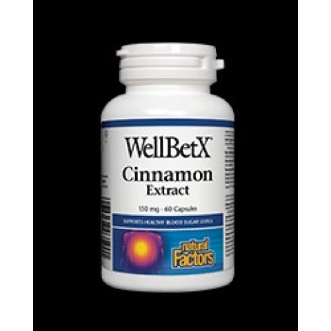 NATURAL FACTORS WellBetX / НАТУРАЛ ФАКТОРС Канела (екстракт) 150 мг x 60 капсули