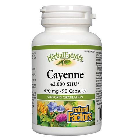 HerbalFactors Cayenne Лют червен пипер за добър метаболизъм 470 мг х90 капсули