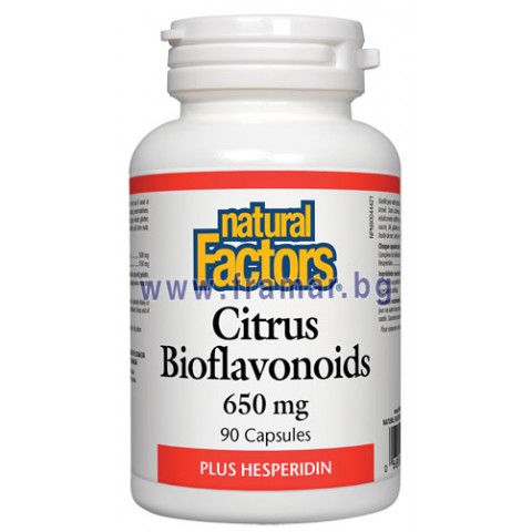 NATURAL FACTORS ЦИТРУСОВИ БИОФЛАВОНОИДИ + ХЕСПЕРИДИН капсули 650 мг * 90 капсули