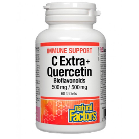 NATURAL FACTORS Immune Support C Extra 500 mg + Quercetin 500 mg / 60 Tabs 
